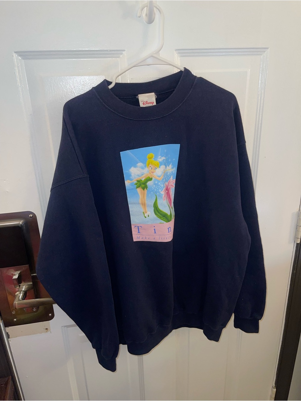 Disney Tinker Bell Navy Crewneck Sweater - Size XL